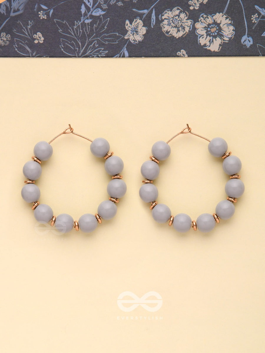 The Rainy Shadows - Classic Hoop Earrings (Gray)
