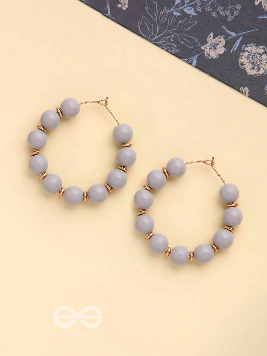 The Rainy Shadows - Classic Hoop Earrings (Gray)