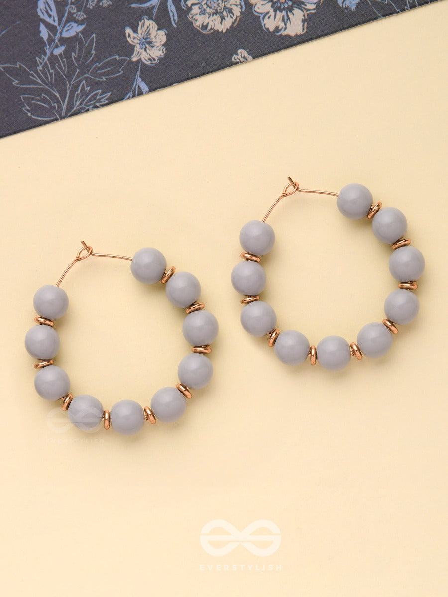 The Rainy Shadows - Classic Hoop Earrings (Gray)