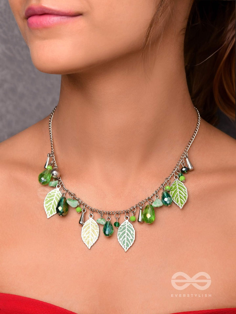 What A Re-Leaf - Green And Silver Neckpiece
