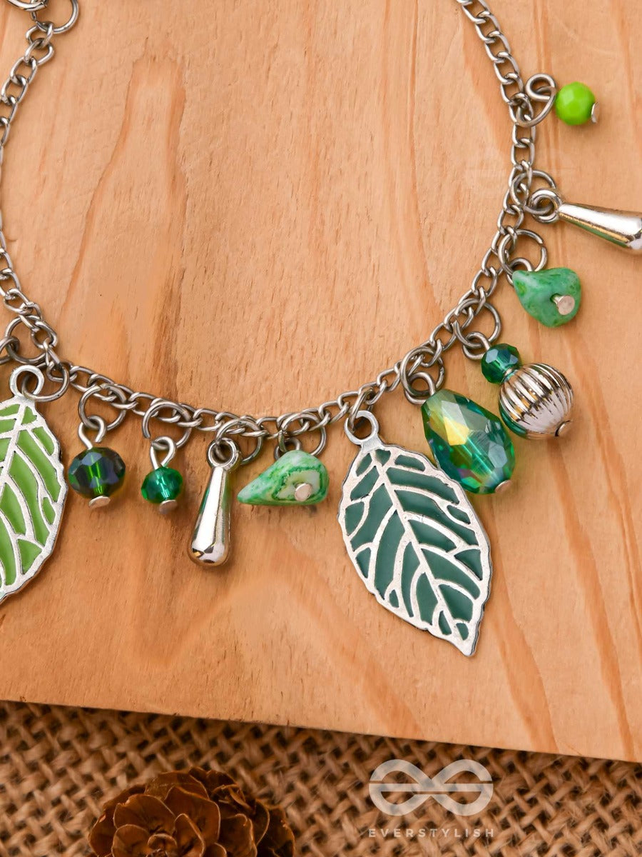 Leafing It Away - Oxidised Embellished Bracelet