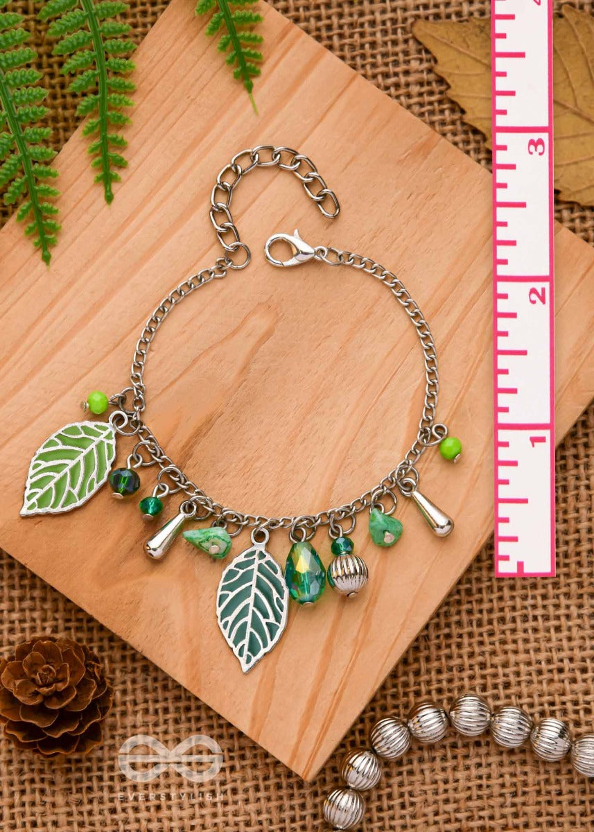 Leafing It Away - Oxidised Embellished Bracelet
