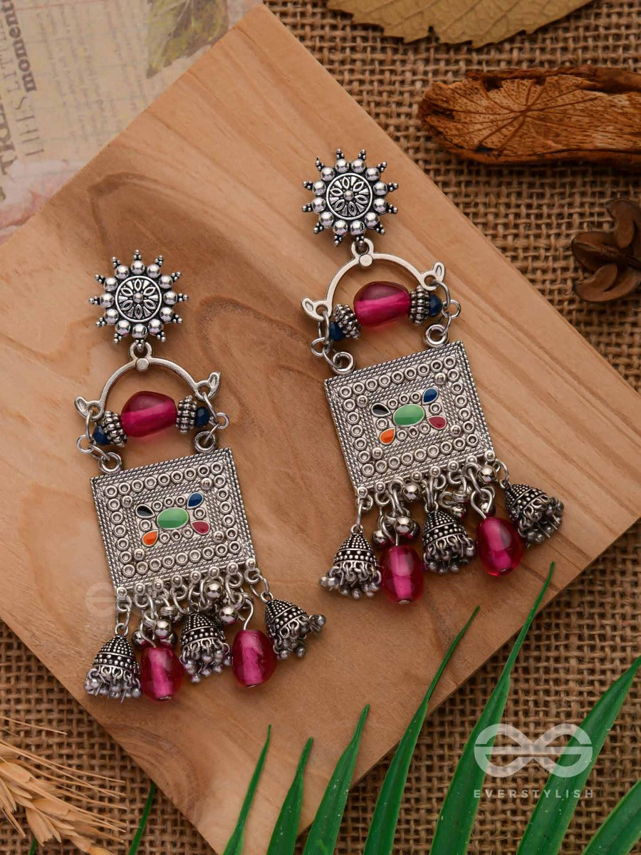 The Boho Berries - Embellished Oxidised Earrings