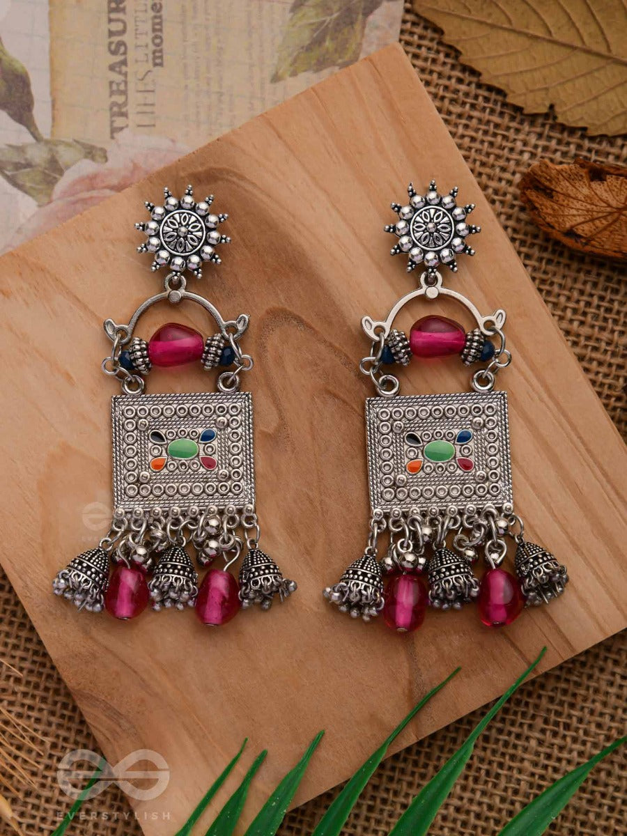 The Boho Berries - Embellished Oxidised Earrings