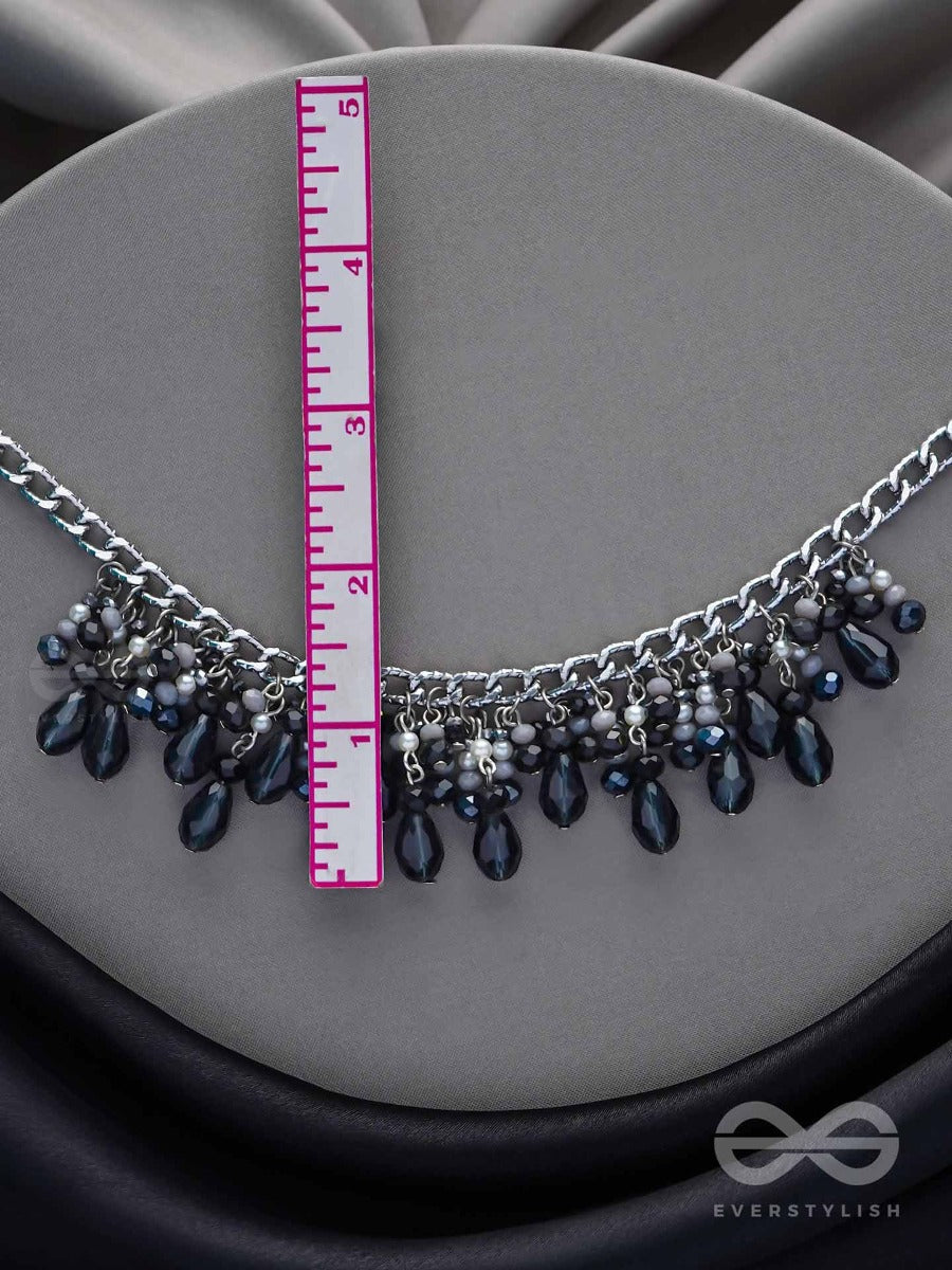 The Charming Nights- Black And Silver Drop Neckpiece