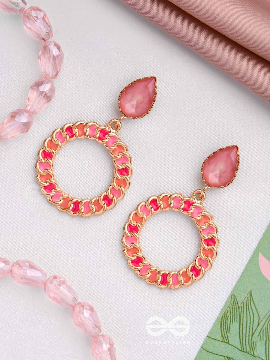 Pink Opulence - Pear Gemstone Drop Earrings