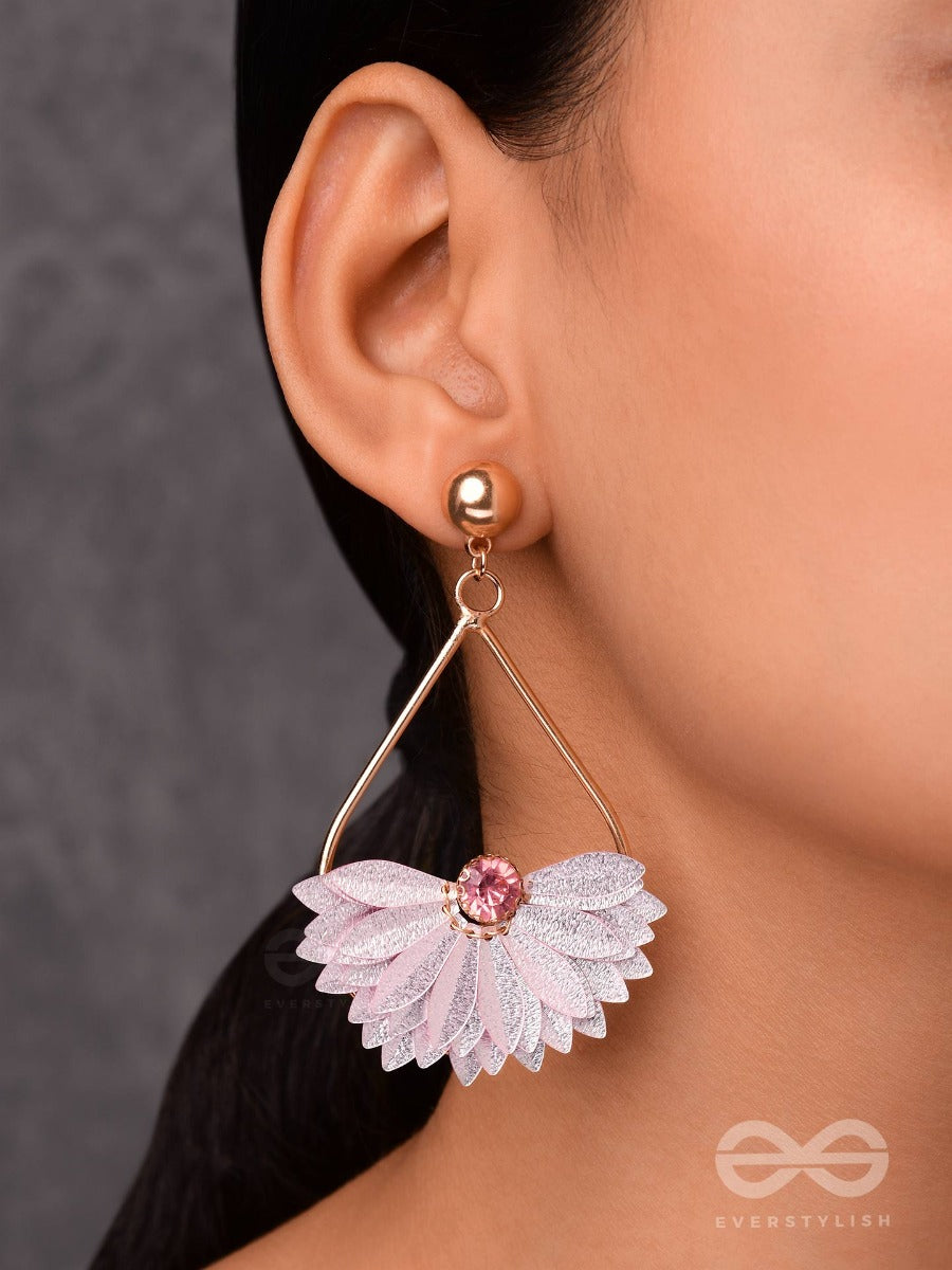 Petal Power Play - Pastel Pink Drop Earrings