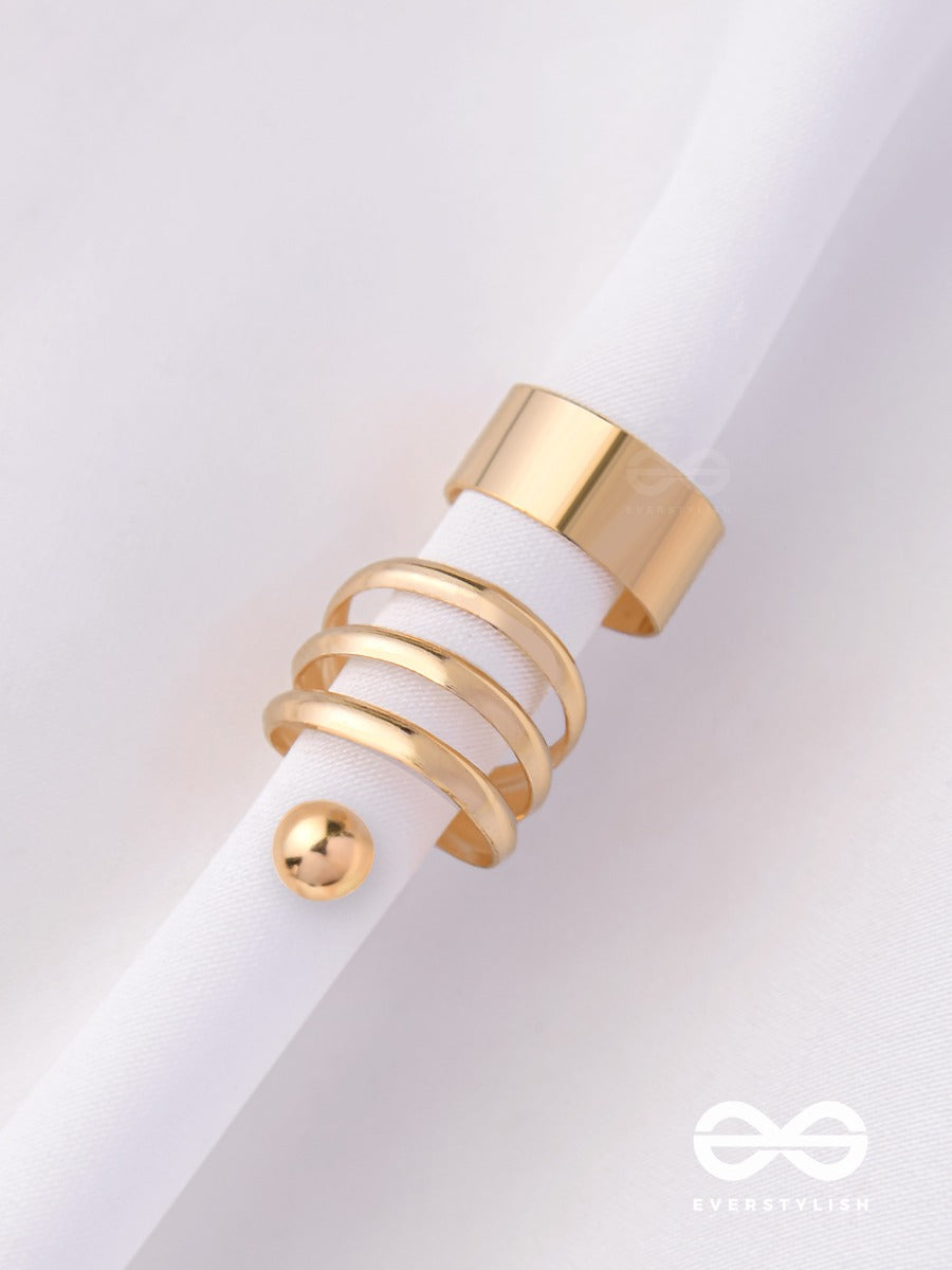 The Perfect Trio - Two Earcuff & One Stud (One Ear) (Gold)