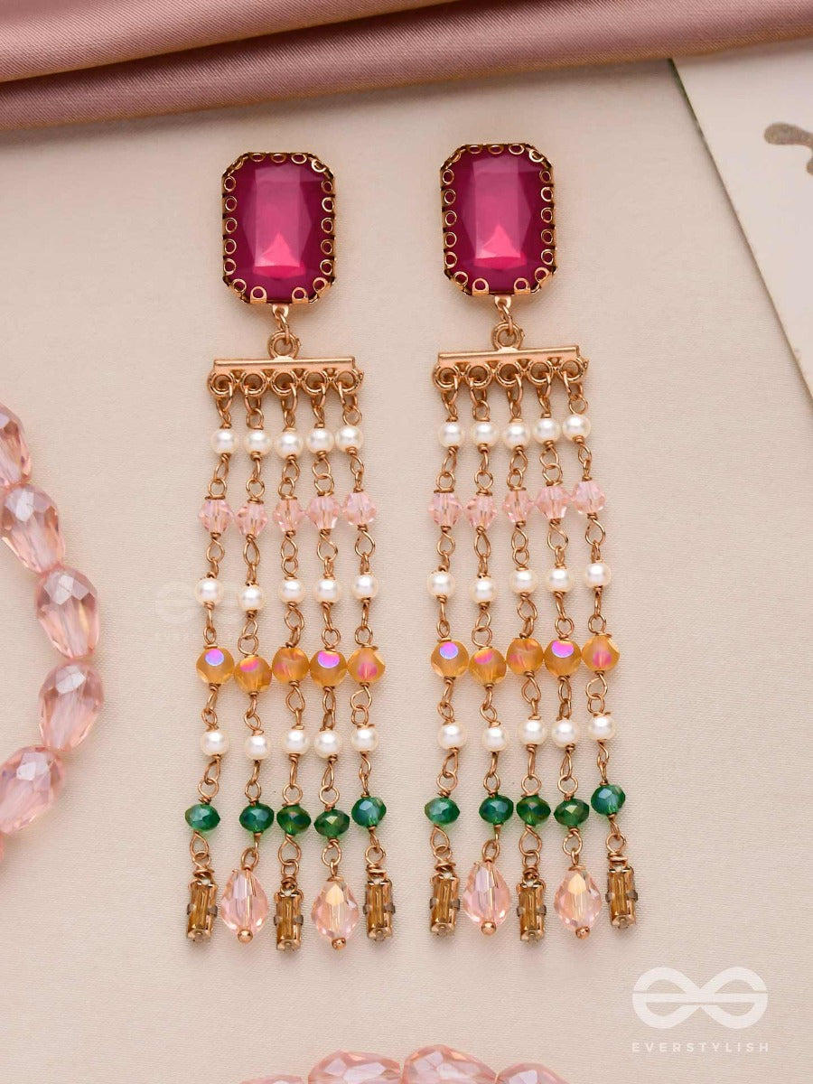 Drizzled With Glamour - Statement Drop Earrings