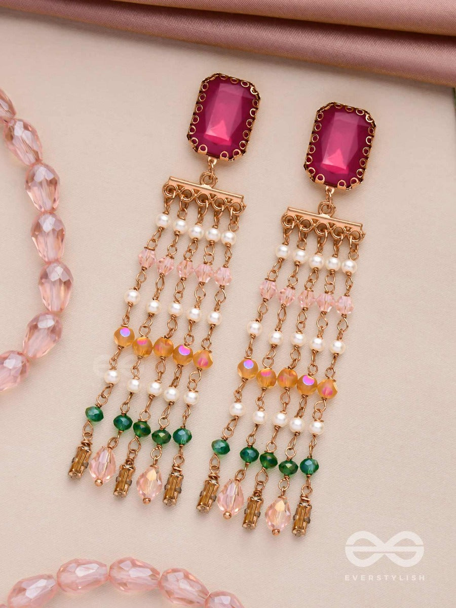 Drizzled With Glamour - Statement Drop Earrings