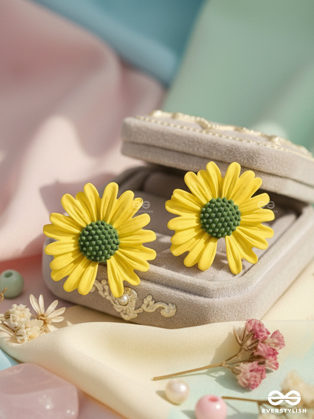 Forget-Me-Not - Casual Stud Earrings (Yellow)