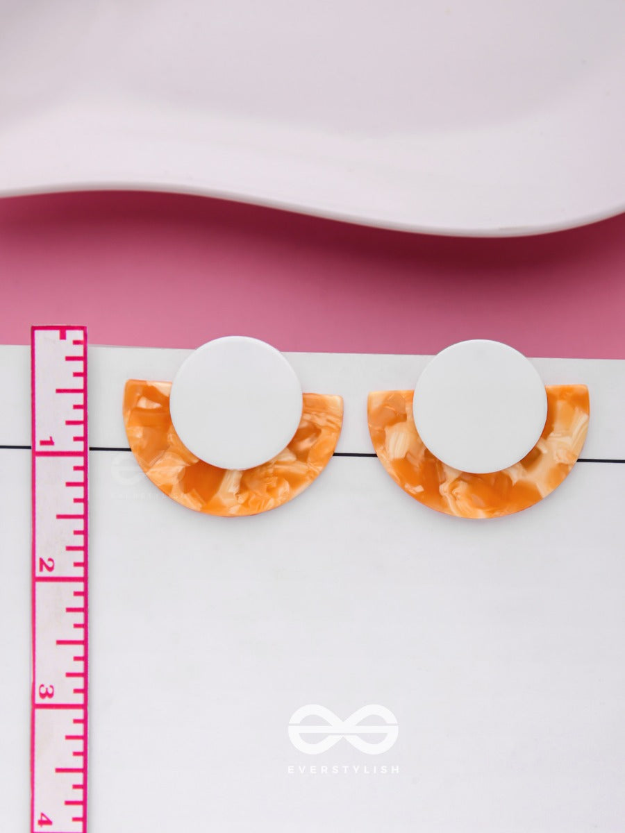 An Orange Bite - Elegant Acrylic Earrings