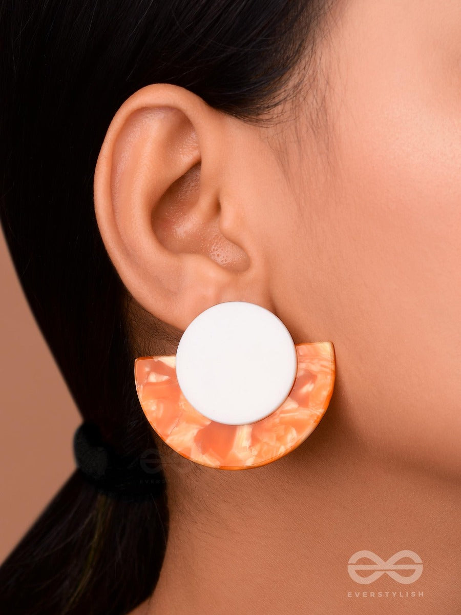 An Orange Bite - Elegant Acrylic Earrings