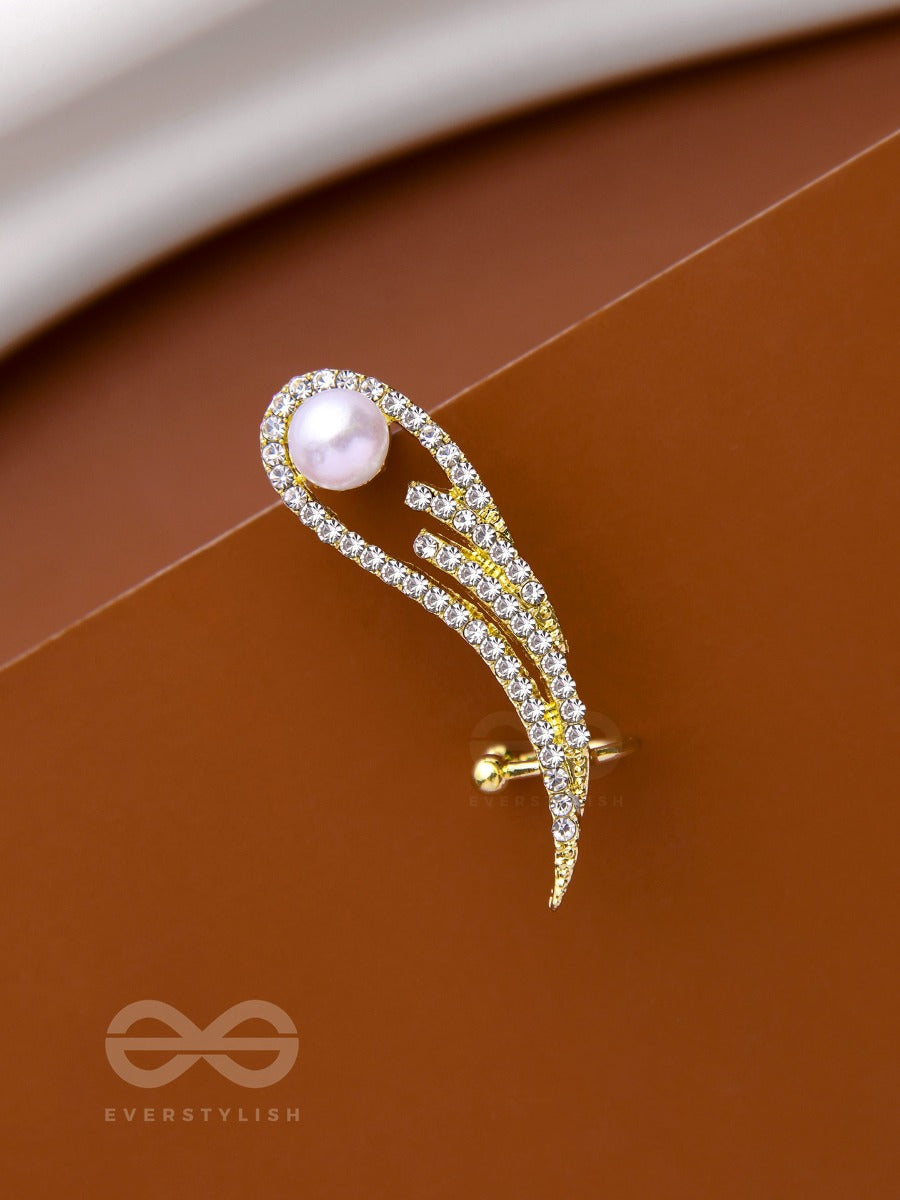 Wing Of Freedom - Golden Pearl Ear Cuff(One Ear)