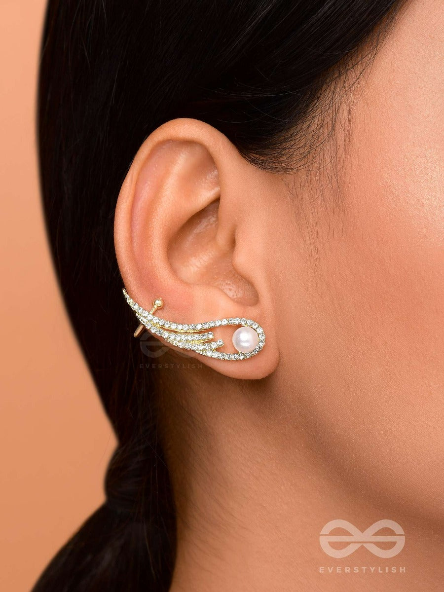 Wing Of Freedom - Golden Pearl Ear Cuff(One Ear)