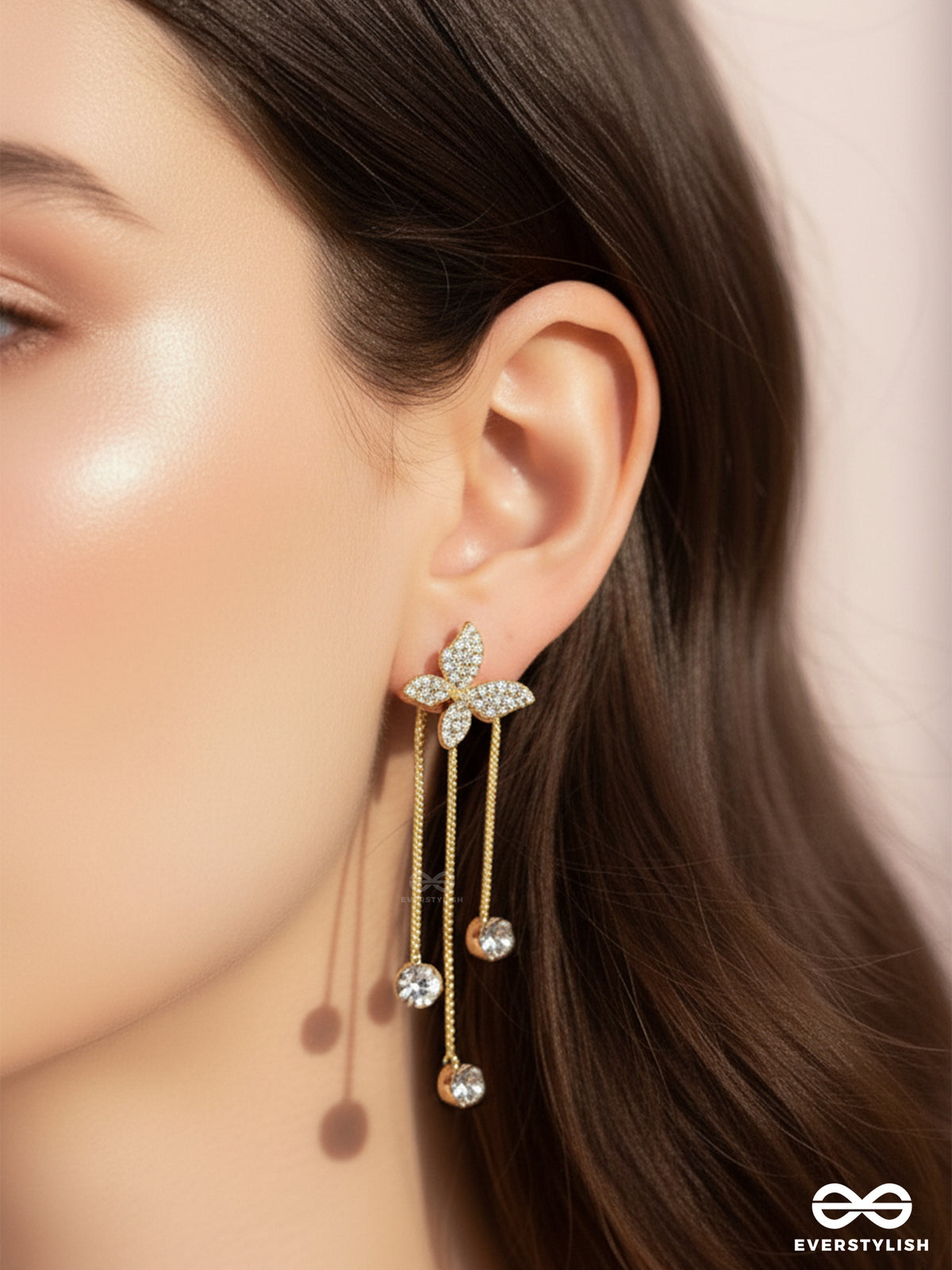 Been Winging It - Golden Sparkling Ear Jackets