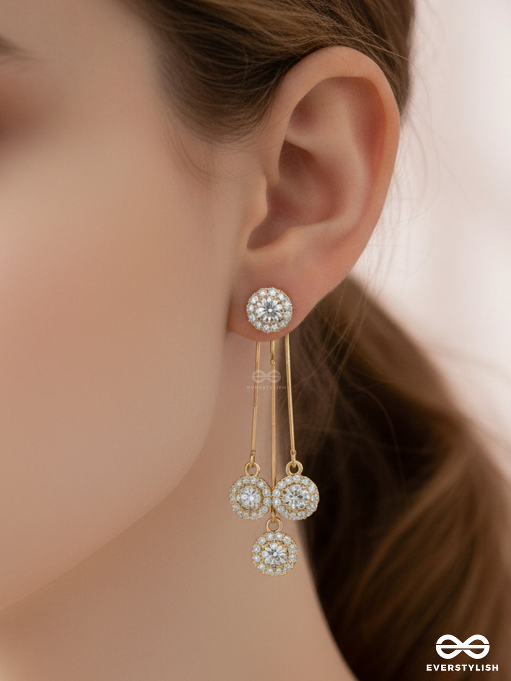 Trinkling Trio - Golden Sparkling Ear Jackets
