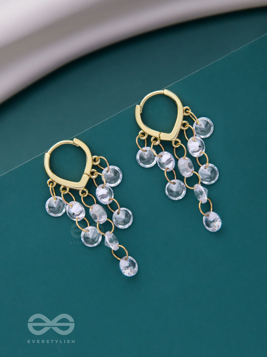 A Lustre Of Rain - Golden Drop Earrings