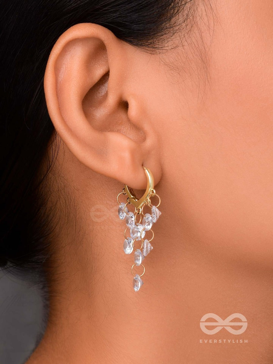 A Lustre Of Rain - Golden Drop Earrings