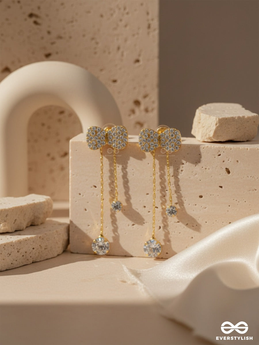 Blingy Bows - Golden Sparkling Earjackets