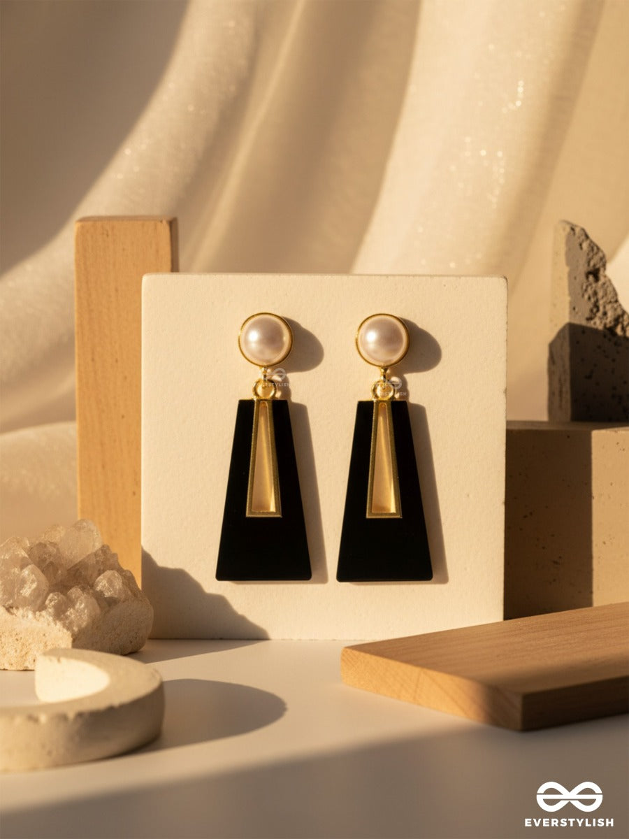 A Sass A Day - Black & Golden Drop Earrings