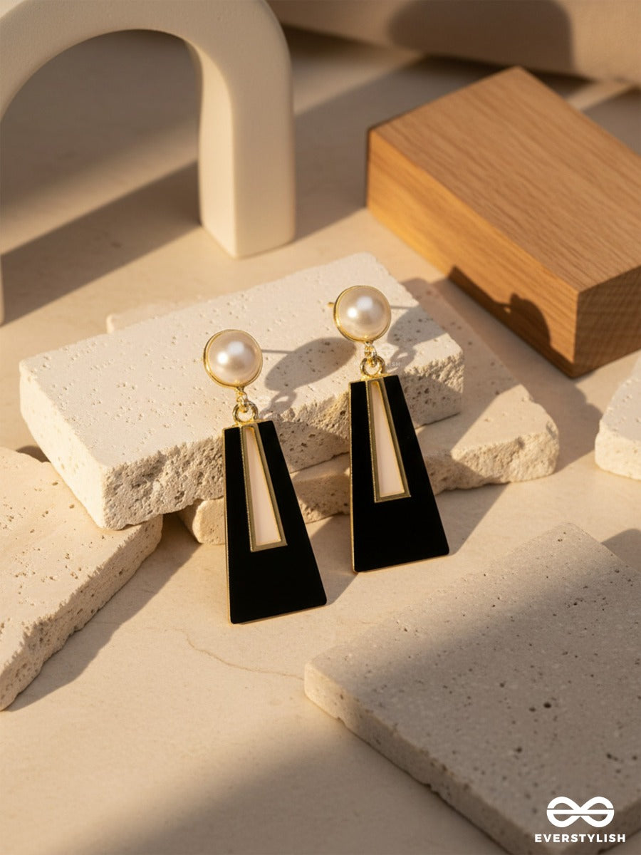 A Sass A Day - Black & Golden Drop Earrings