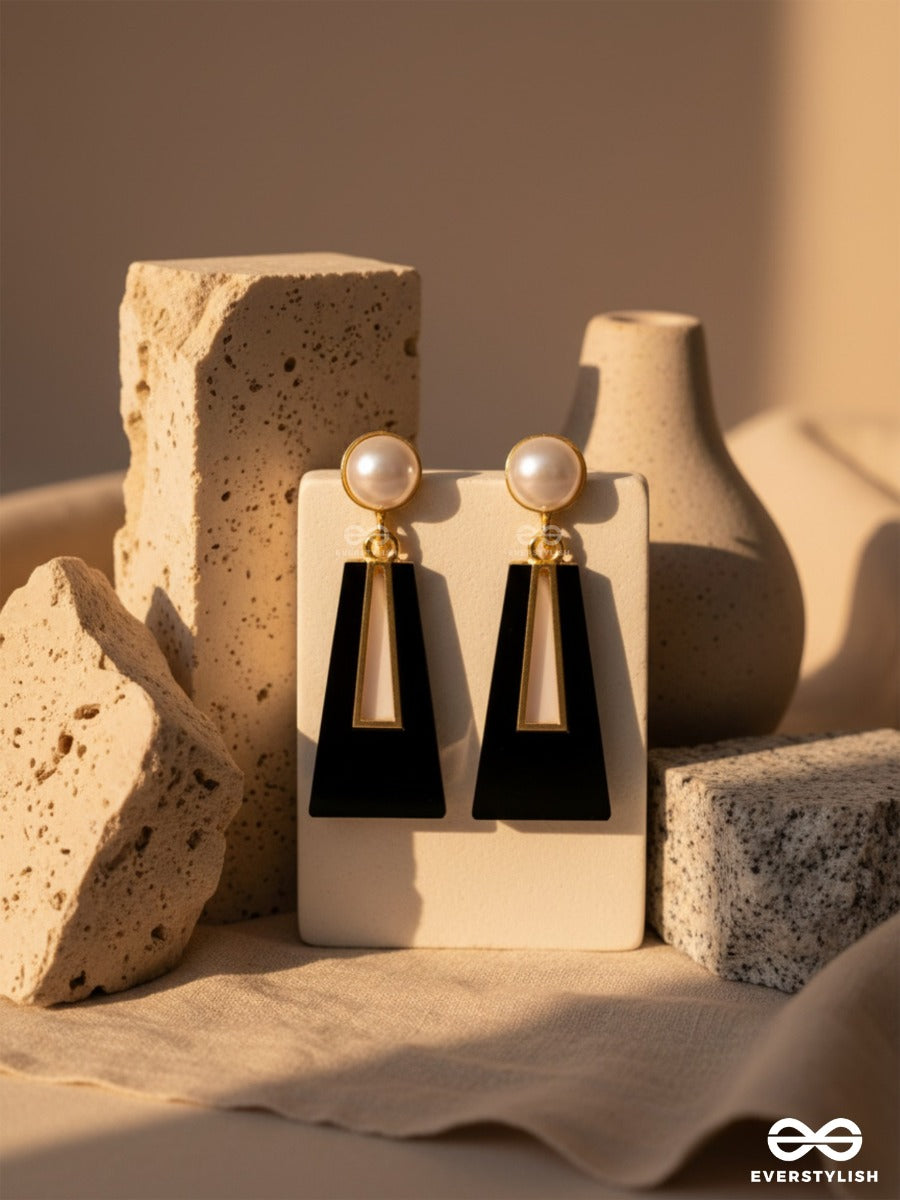 A Sass A Day - Black & Golden Drop Earrings