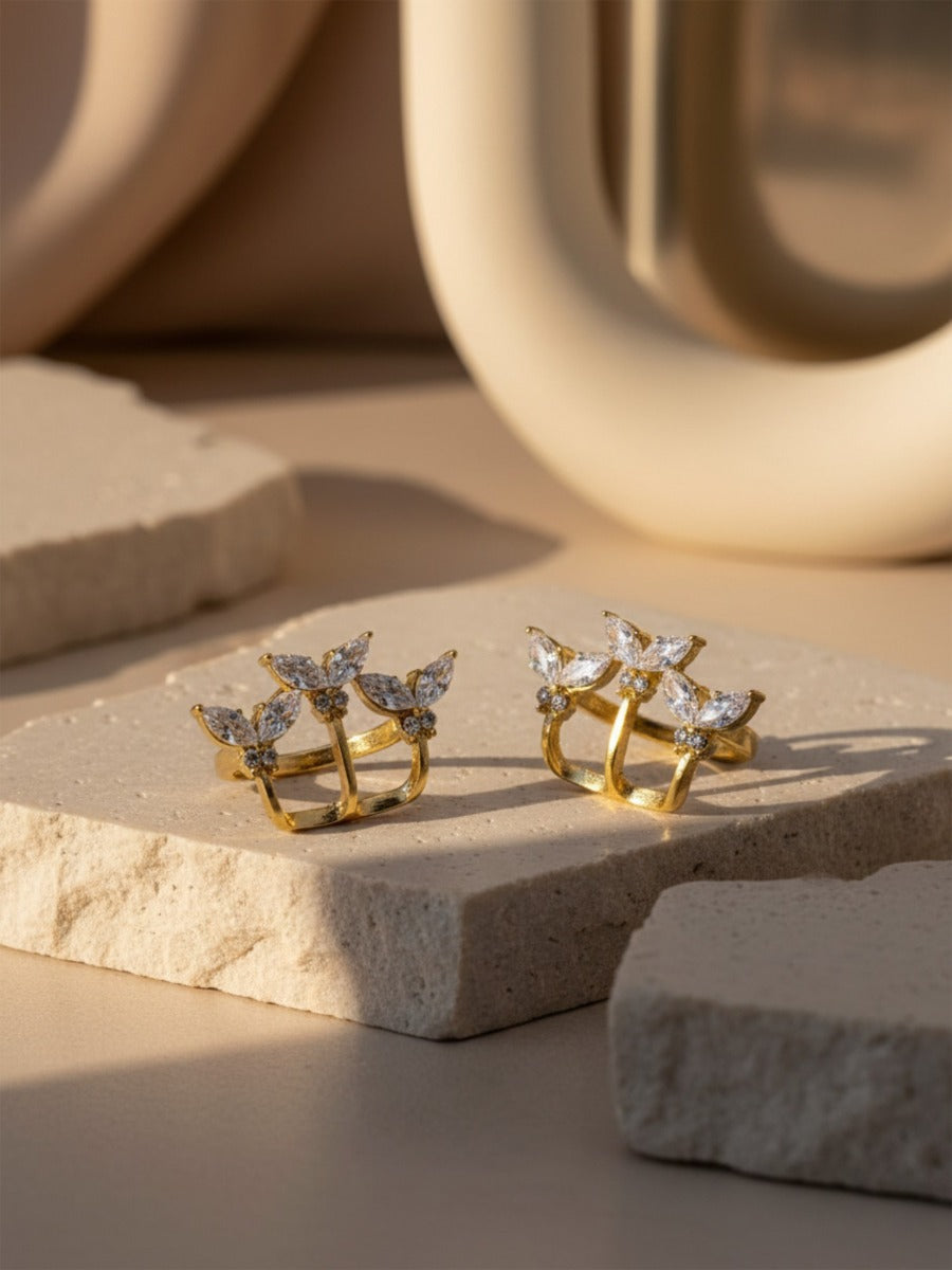 The Flutterby Effect - Golden Stud Earrings