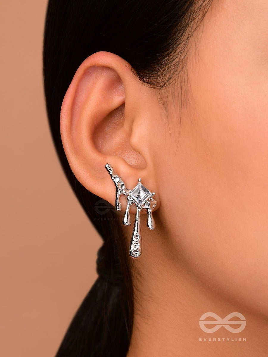 Like A Drip, Drip - Silver Statement Studs