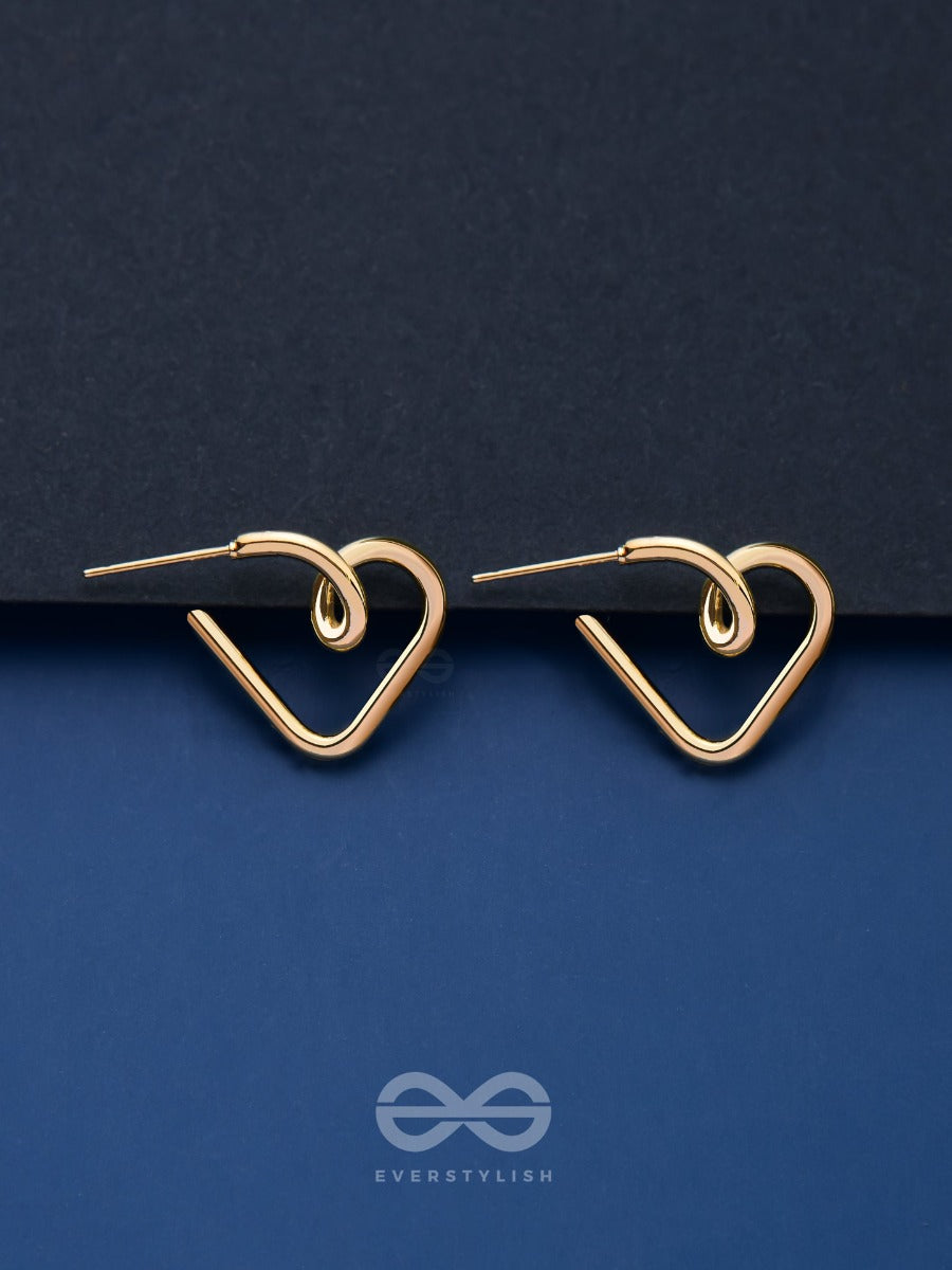 Incomplete Love Notes - Antique Golden Studs
