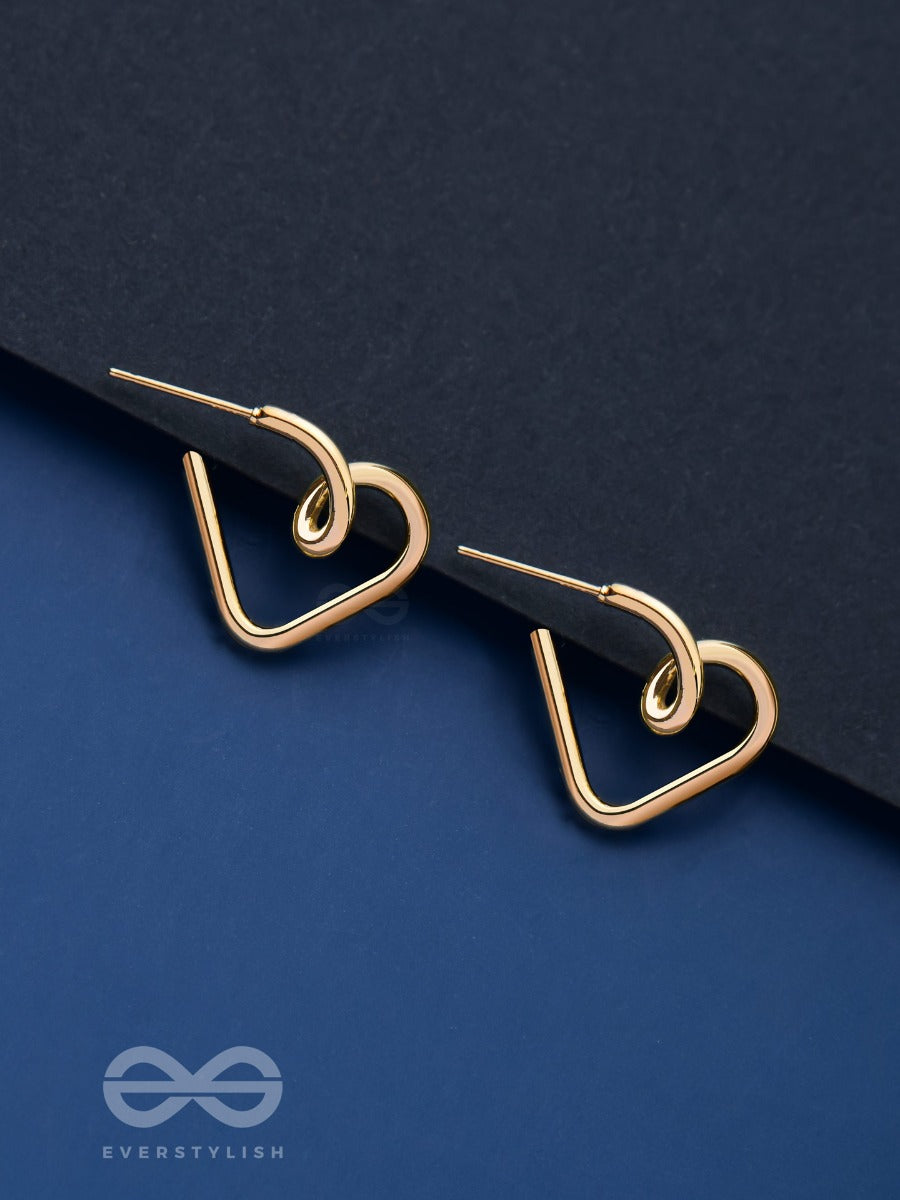 Incomplete Love Notes - Antique Golden Studs