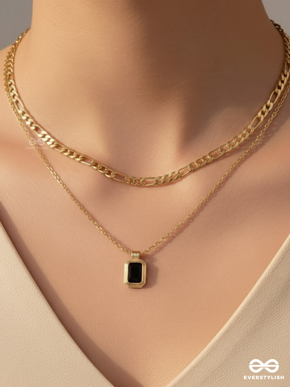 Out Of The Dark - Black Multilayered Neckpiece