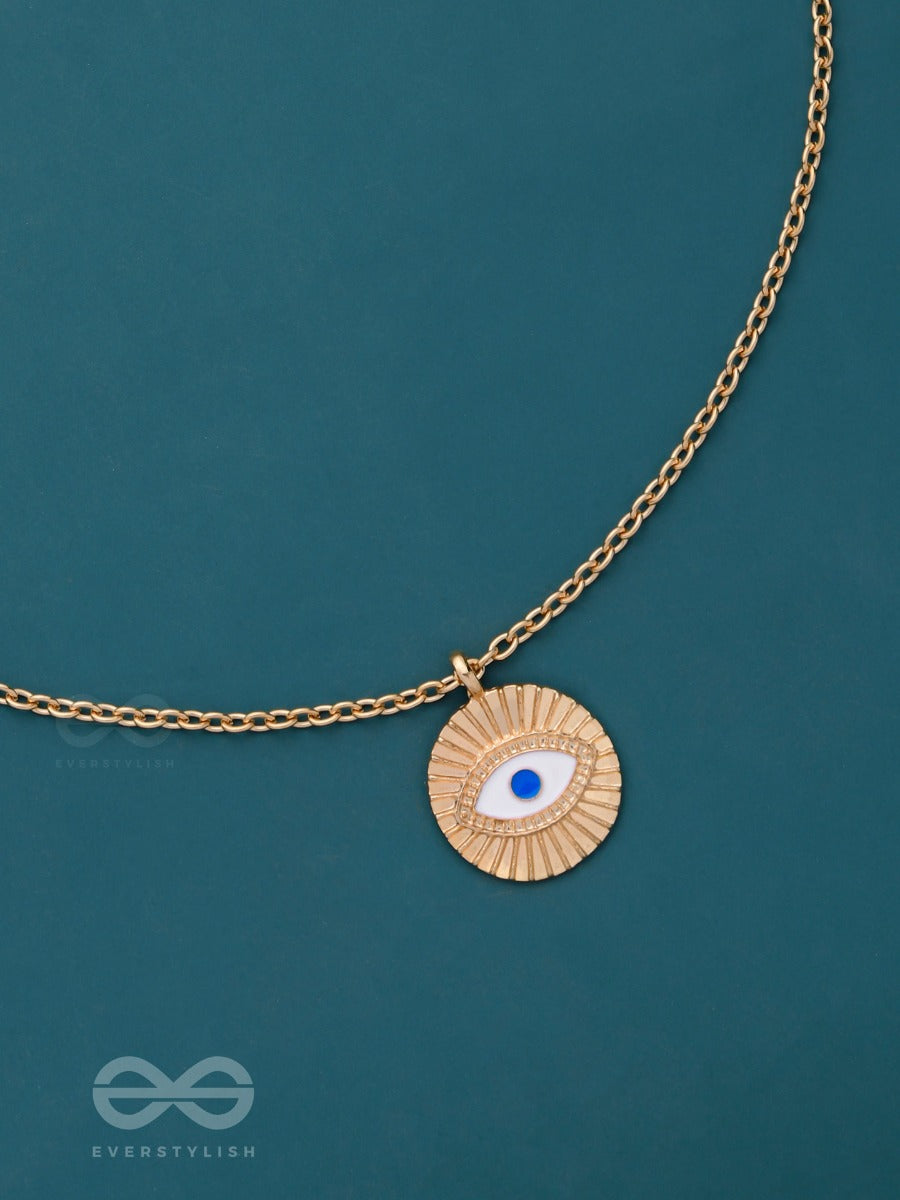 An Eye For An Eye - Golden Casual Neckpiece With Anti-Tarnish Coating