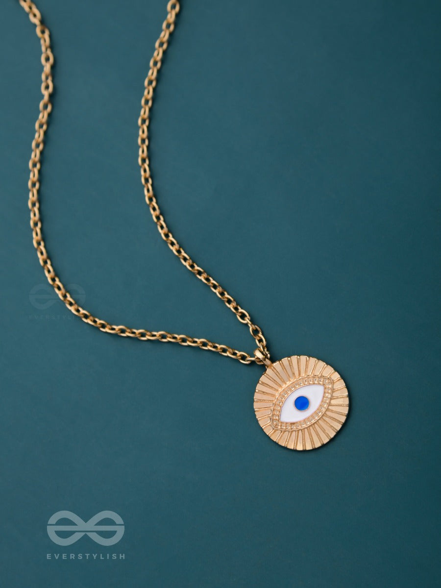 An Eye For An Eye - Golden Casual Neckpiece With Anti-Tarnish Coating