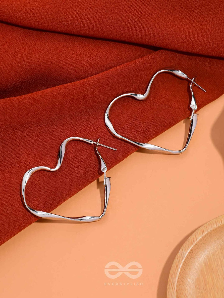 Your Twisted Love - Silver Hoop Earrings
