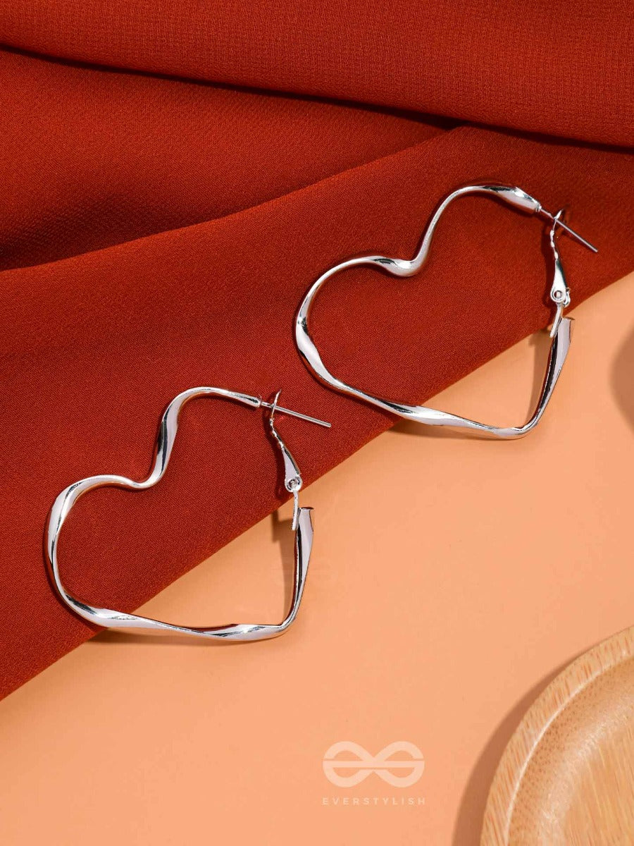 Your Twisted Love - Silver Hoop Earrings