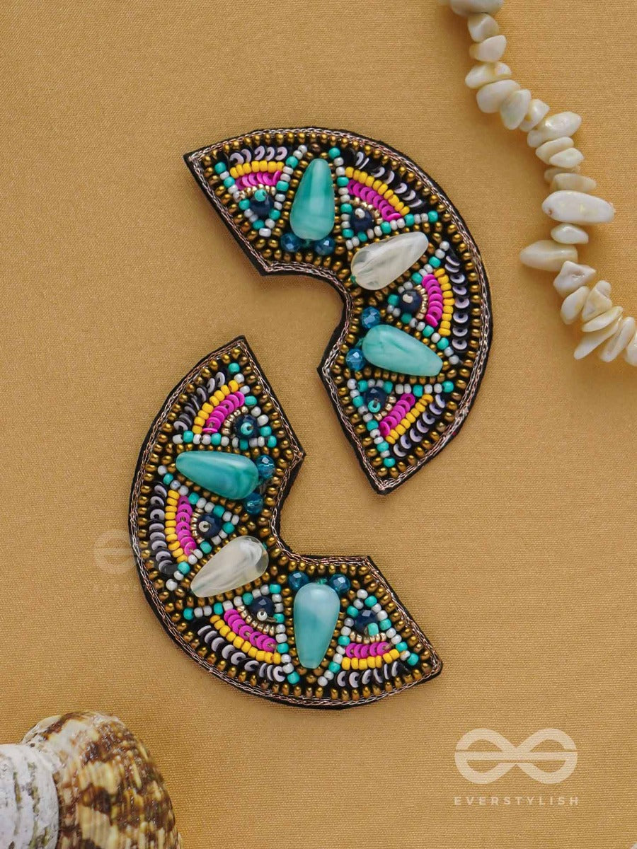 Paridyudhi - The Ocean Whispers - Sequins, Beads, And Marble Drop Embroidered Earrings (Multicolor)