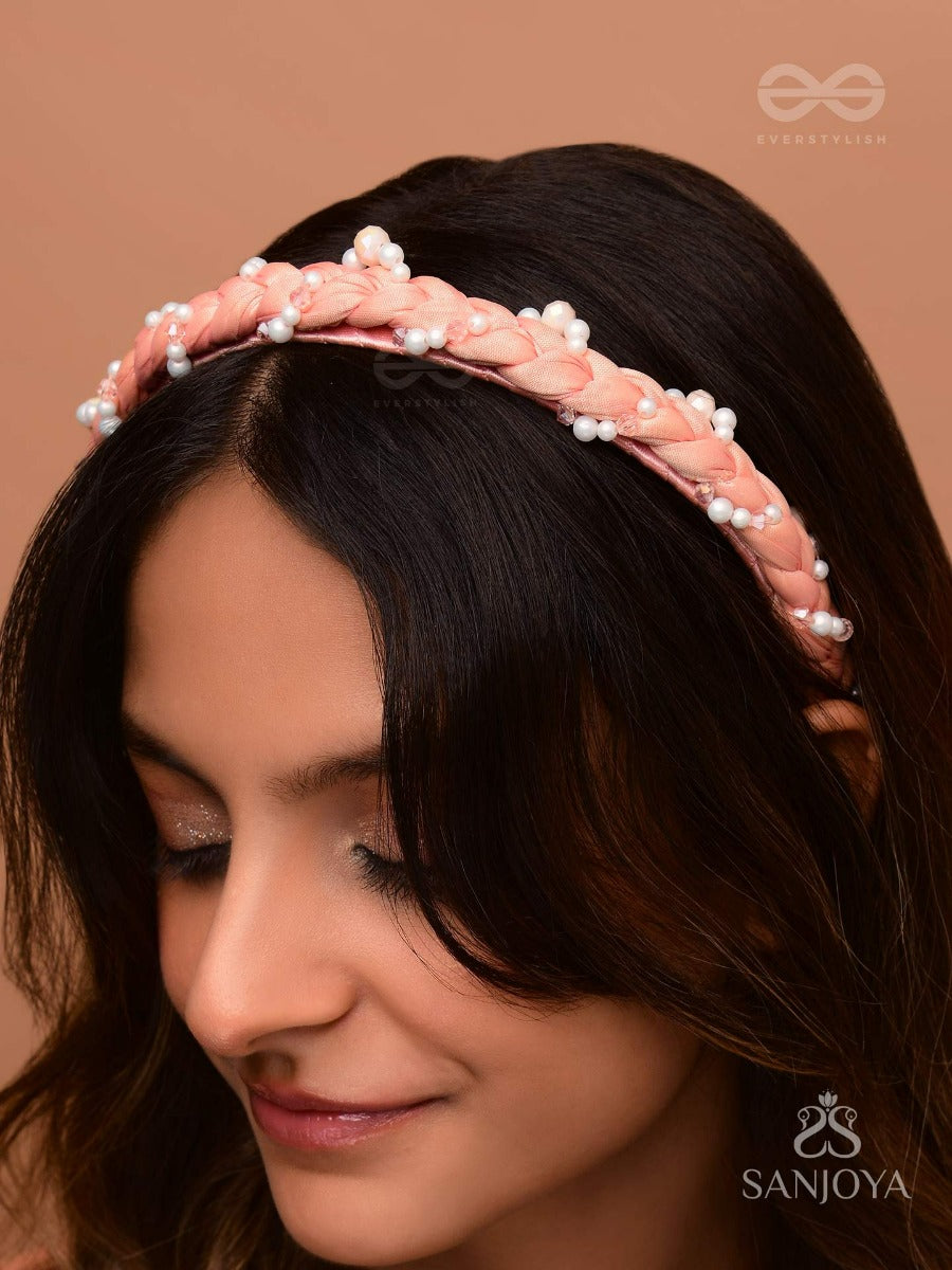 Ipsit - One's Desire - Pearl And Fabric Embroidered Hairband