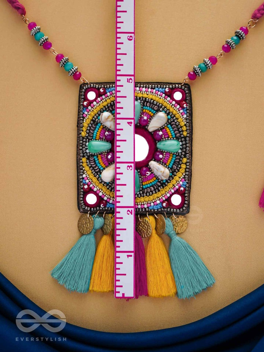 Abhati - The Bright Appearing - Beads, Sequins, Mirror And Metal Coins Embroidered Neckpiece
