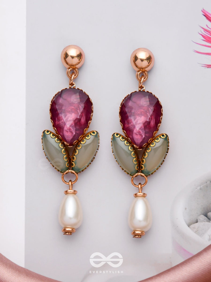 The Majestic Plum - Statement Drop Earrings