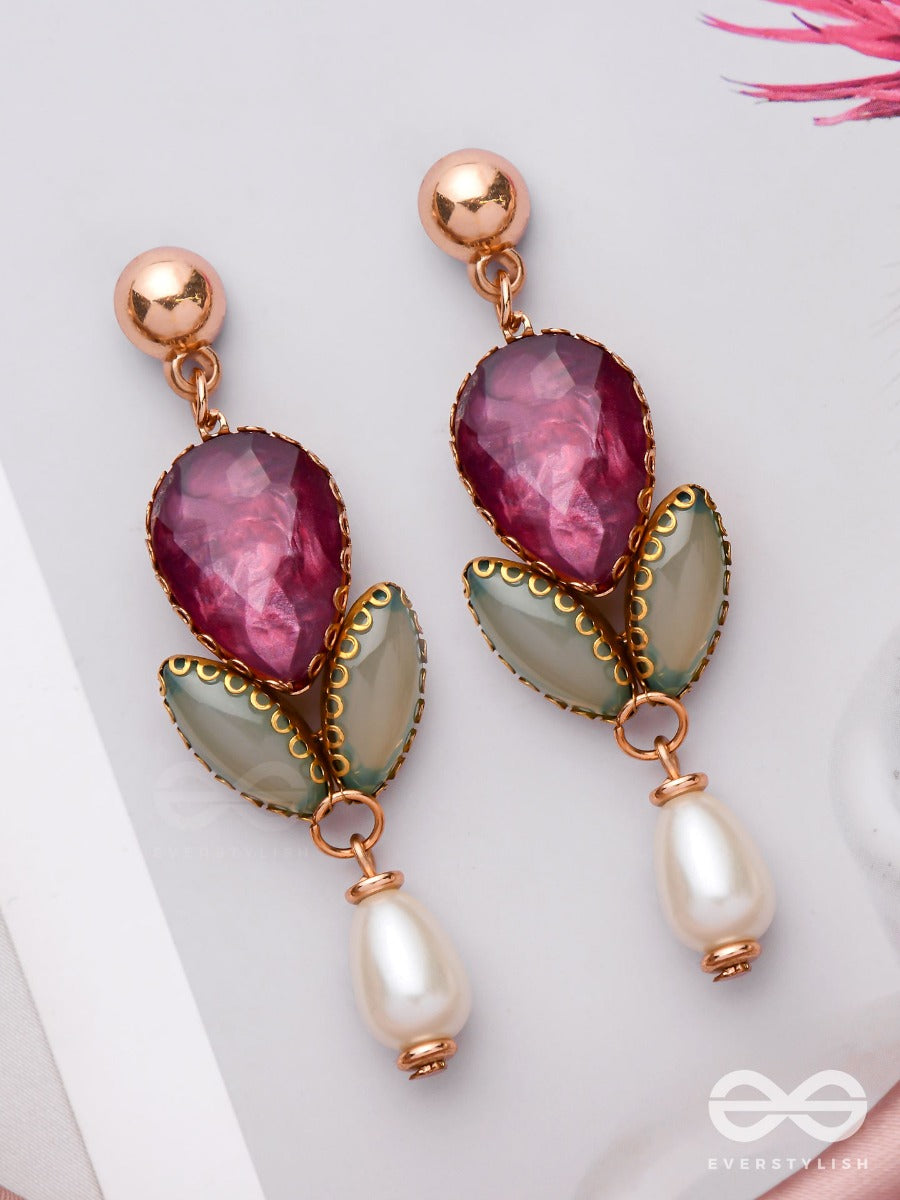 The Majestic Plum - Statement Drop Earrings