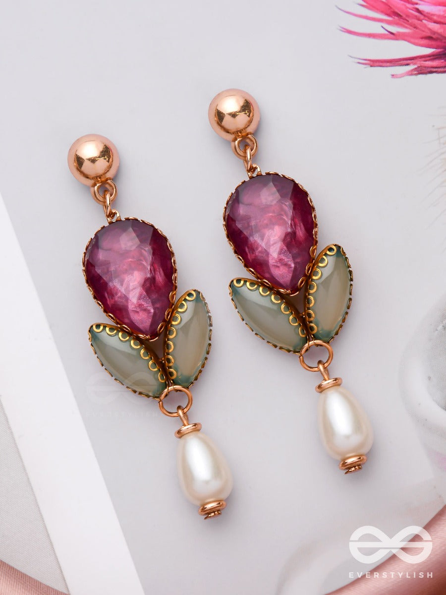The Majestic Plum - Statement Drop Earrings