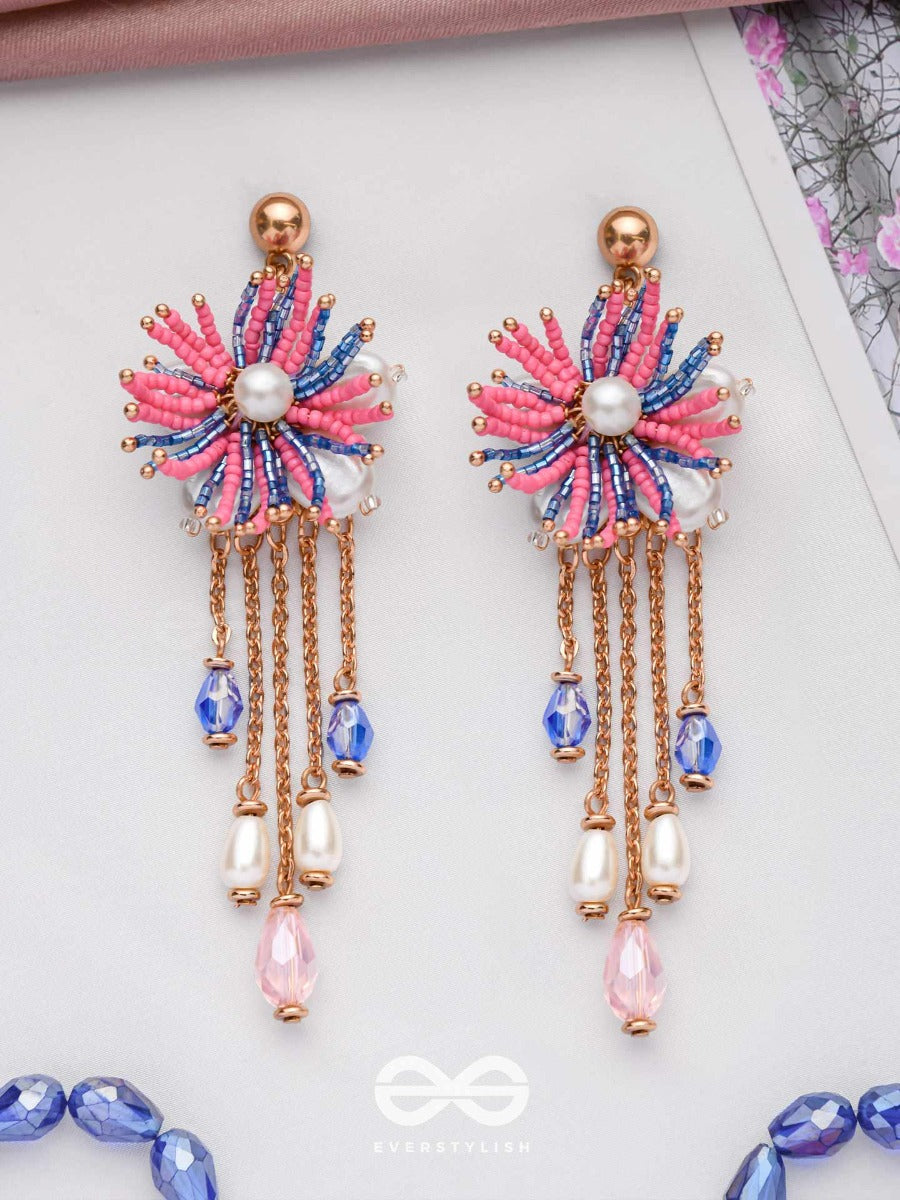 Springtime Sparkling Swings - Cute Statement Earrings