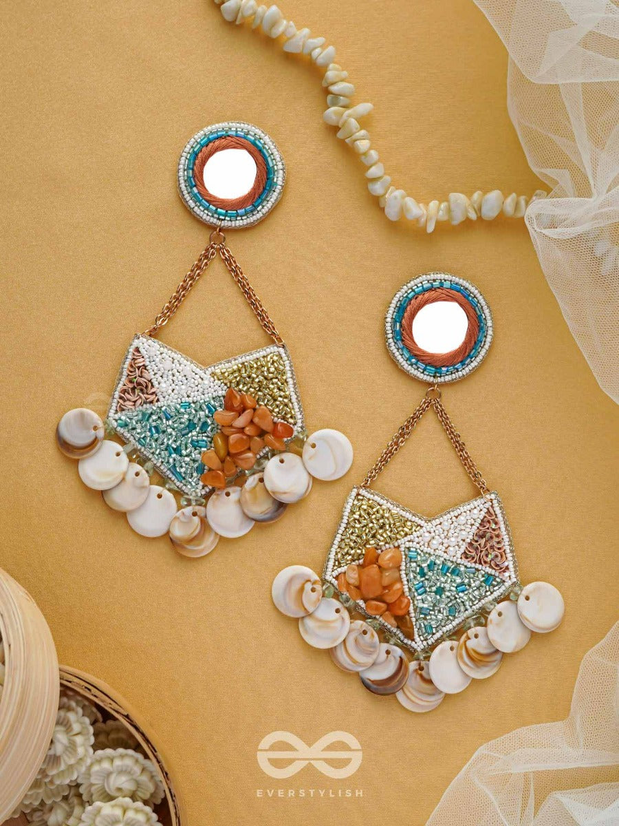 Anvesaka - The Treasure Seeker - Stones, Beads, Sequins And Mirror Embroidered Earrings