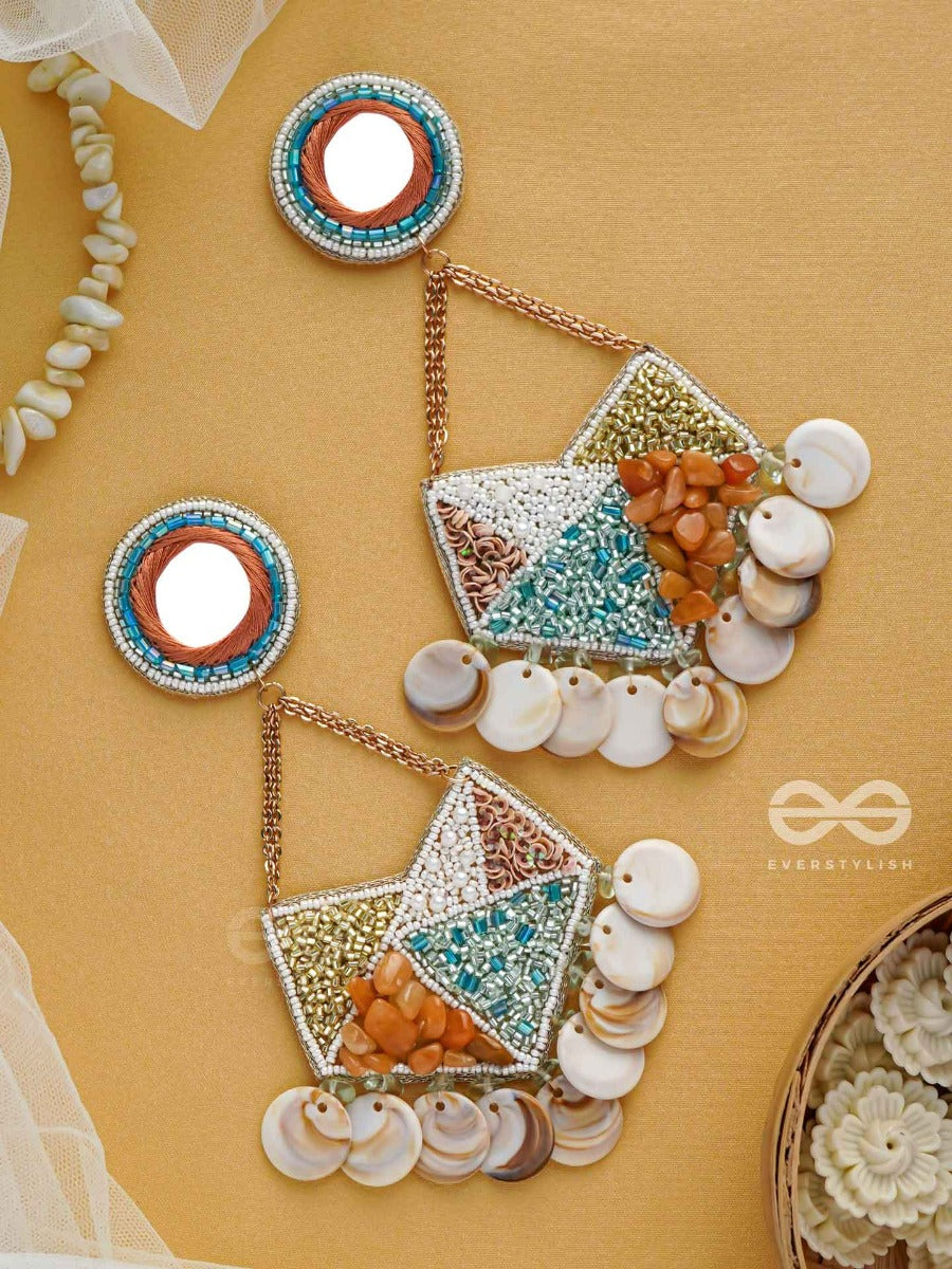 Anvesaka - The Treasure Seeker - Stones, Beads, Sequins And Mirror Embroidered Earrings