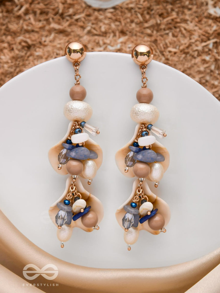 Shimmering Seaside- Statement Drop Sandstone Earrings