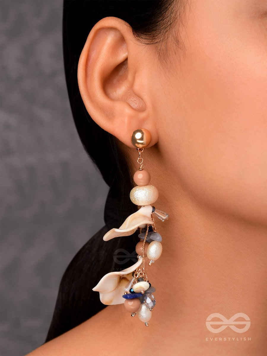 Shimmering Seaside- Statement Drop Sandstone Earrings
