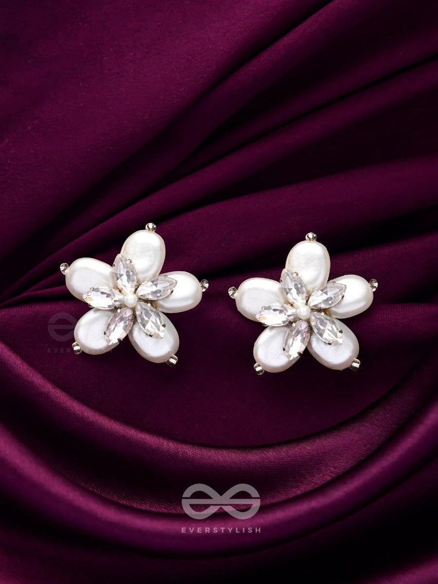A Crystalline Perwinkle - White Casual Studs