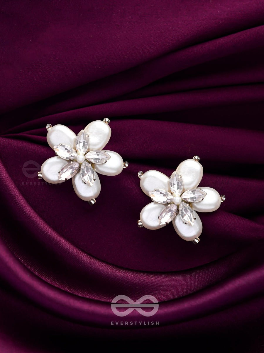 A Crystalline Perwinkle - White Casual Studs