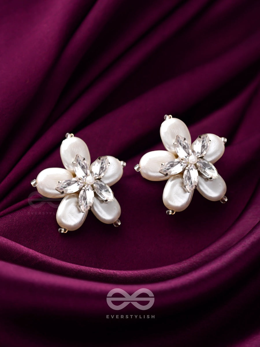A Crystalline Perwinkle - White Casual Studs